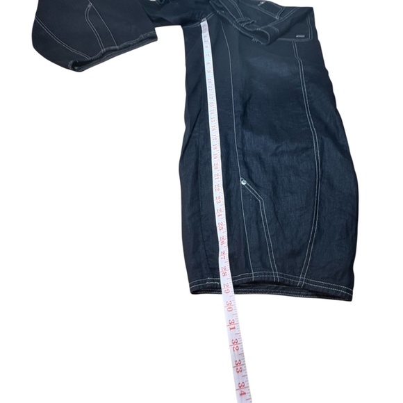 SIGNAL CLOTHING 100% Linen Black Barrel Pants Multi Pocket Riveted Detail Sz 12 - Picture 8 of 10